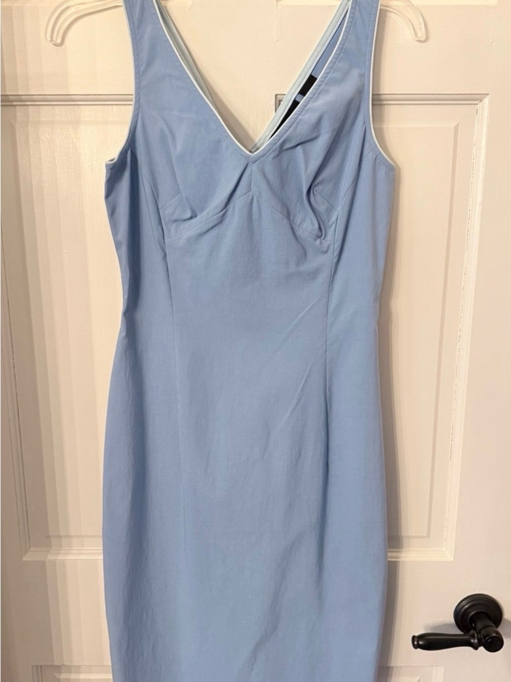 Express Light Blue Sleeveless V-Neck Midi Dress